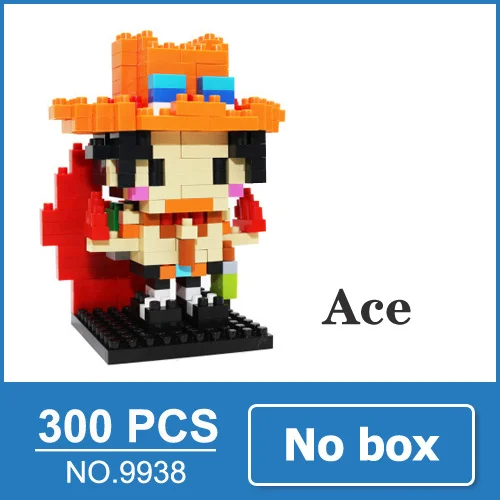 Ace no box One Piece Ван Пис фигурки из аниме Луффи Эйс Нами Зоро Чоппер Санджи Робин фигурки аниме игрушка мини конструктор подарок для детей парень - Цвет: Ace no box