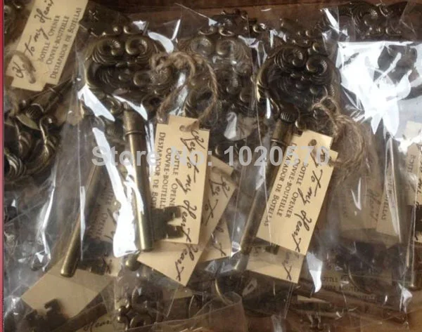 Новое поступление 100 шт./лот ключ к моему сердцу Античная Золотая открывашка для