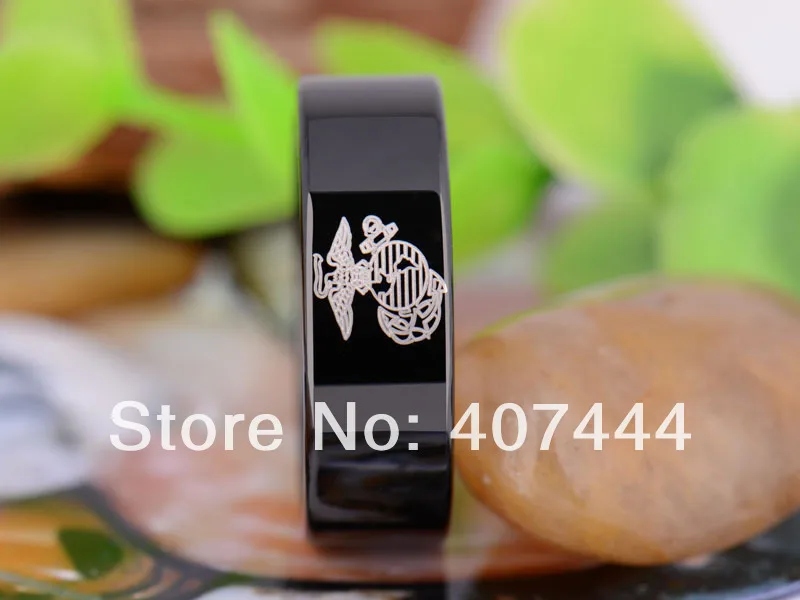 Free Shipping YGK JEWELRY Hot Sales 8MM Black Pipe Military Army Marines New Mens Tungsten Carbide Wedding Ring | Украшения и