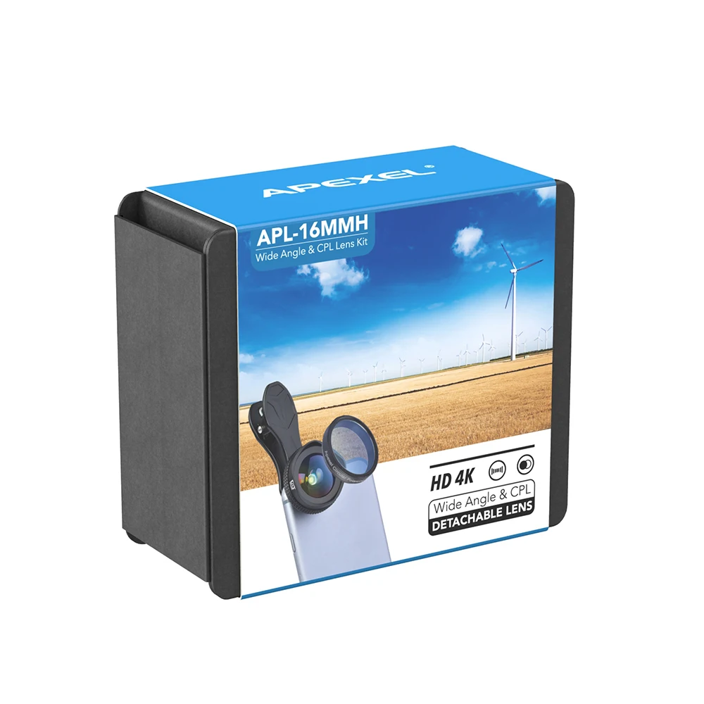 APEXEL 4K HD широкоугольный объектив круговой поляризационный фильтр Стандартный