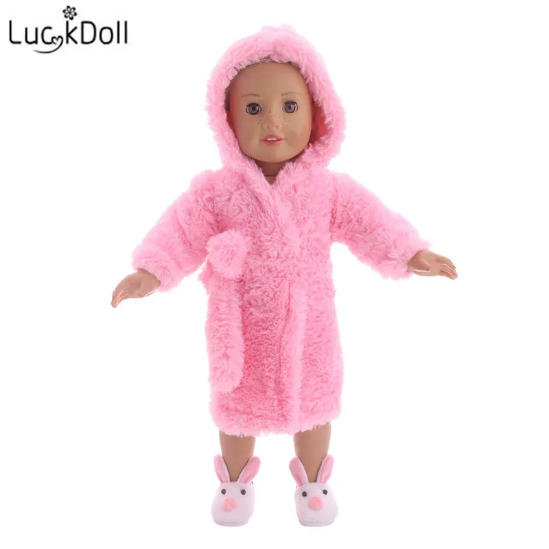 LUCKDOLL мягкие пижамы Ночная рубашка подходит 18 дюймов Американский 43 см Детские аксессуары для кукол, игрушки для девочек, поколение, подарок на день рождения
