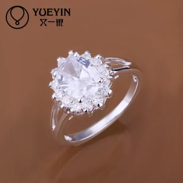 NEW Fashion silver plated jewelry wedding ring Silver new design finger for lady bijoux women Big Stone | Украшения и аксессуары