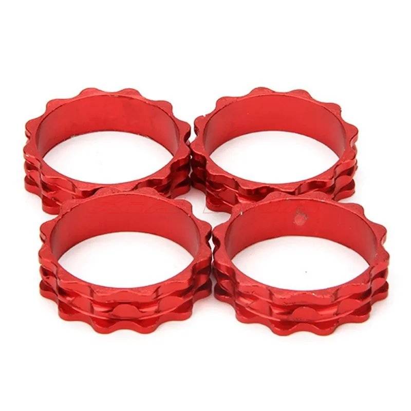 Новый 4 шт. красный велосипед вилки шайба алюминиевого сплава гарнитура