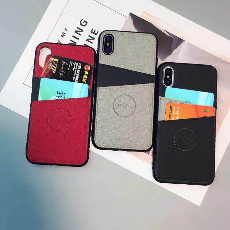 

New Fabric Cloth Vehicle For iPhone X XS Max XR Credit Card Wallet Case for iPhone 8 7 6 6S Plus Card Slots Hard Cover Fundas