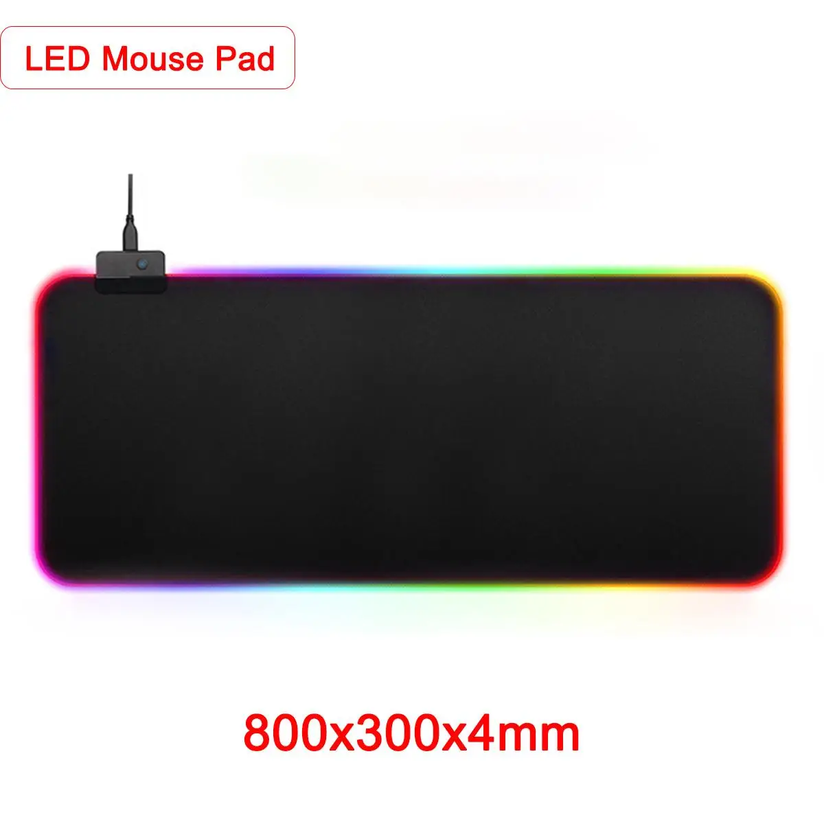 LED Mouse Mat Проводной/беспроводной игровой набор клавиатура и мышь с радужной подсветкой USB клавиатура RGB светодиодный коврик для мыши комбинированный набор для ПК геймера ноутбука - Цвет: LED Mouse Mat