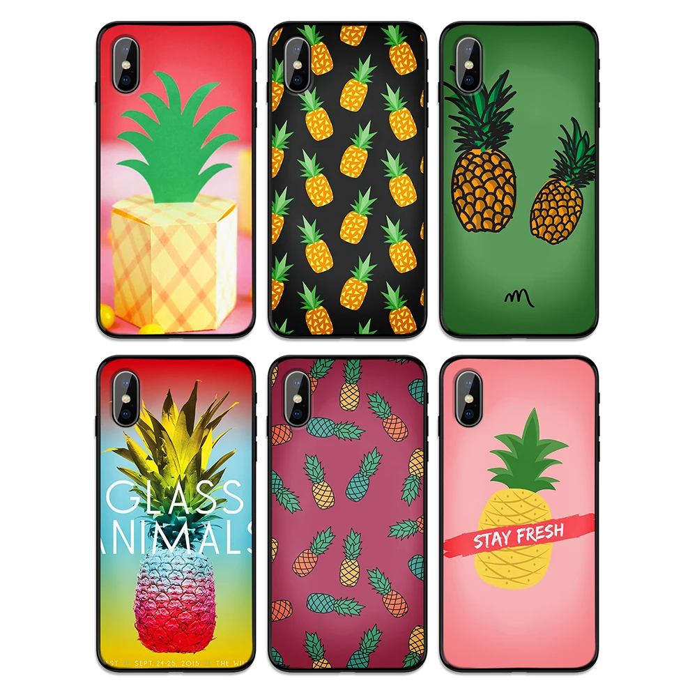 Красивый мягкий чехол из ТПУ с рисунком ананаса для Apple iPhone 6 6S 7 8 Plus 5 5S SE X XS MAX XR