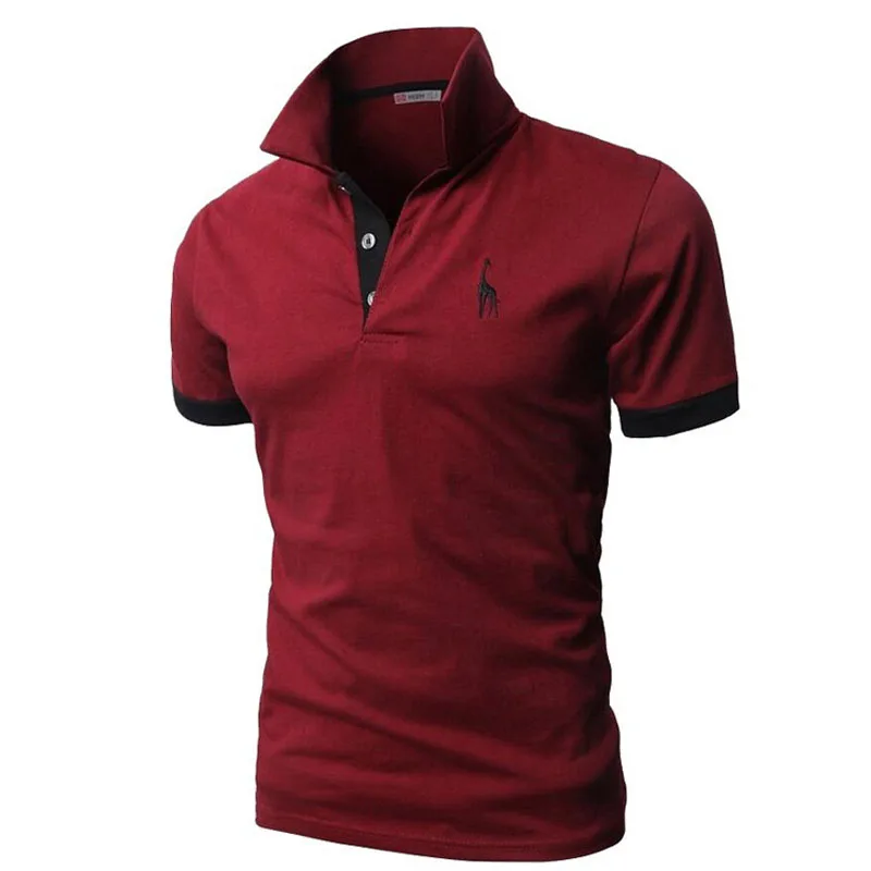 Мужская футболка-поло с коротким рукавом вышивкой | одежда