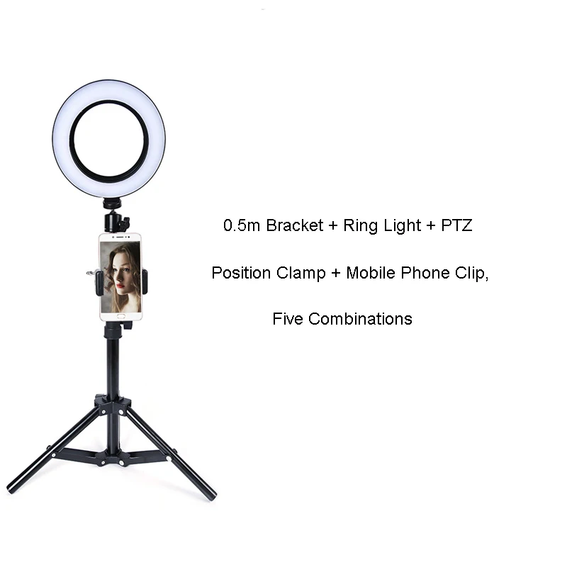 Затемнения светодиодный селфи кольцо светильник Яркость регулируемый ремешок