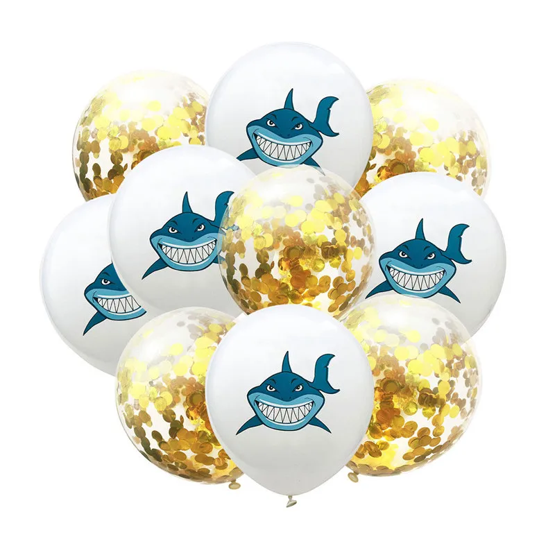 10 шт. Детские Angry Shark конфетти в горошек набор воздушных шаров с рисунками зверей