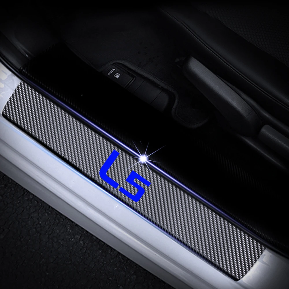 

Car Door Sill Welcome Pedal Stickers For Lotus L5 Door Threshold Plate Scuff Plate Carbon Fiber Vinyl Sticker Car Styling 4Pcs