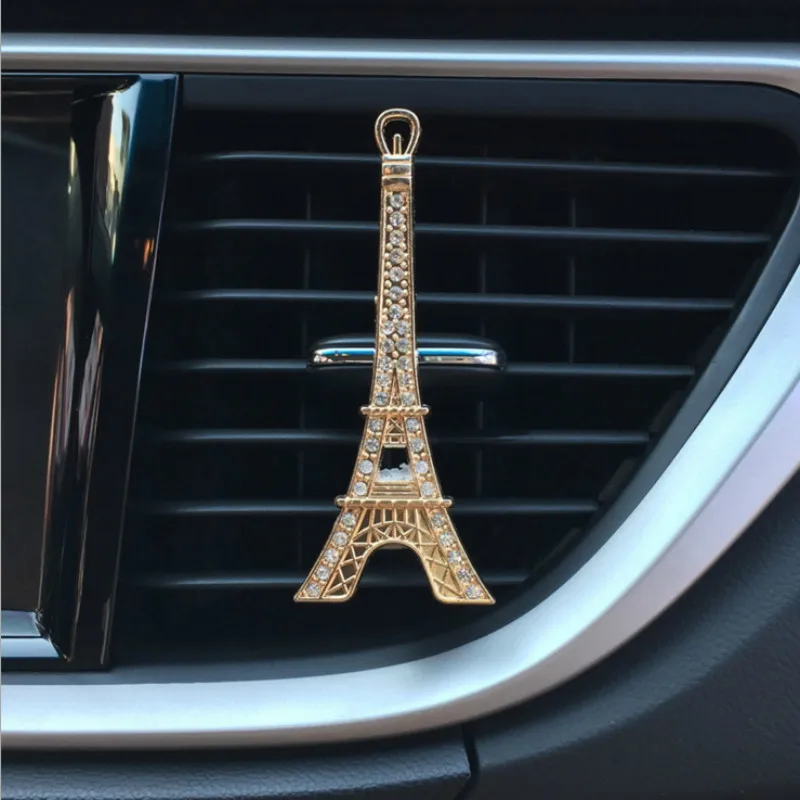 MR TEA Car Accessories Air Freshener Mini 3D Eiffel Tower Silver Gold Outlet Fragrant Perfume Clips Gift For decoration | Автомобили и