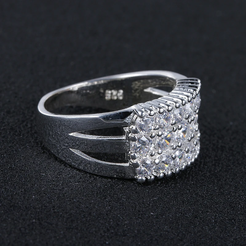 Кольца для женщин модные ювелирные изделия серебряная тарелка Размер 9 10 большое