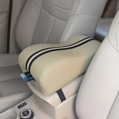 beige Кожаная накладка на подлокотник автомобиля, чехлы на подлокотники для автомобиля, универсальная защитная Автомобильная центральная консоль, подлокотник для сиденья, накладка на сиденье, аксессуары для стайлинга автомобиля - Название цвета: beige