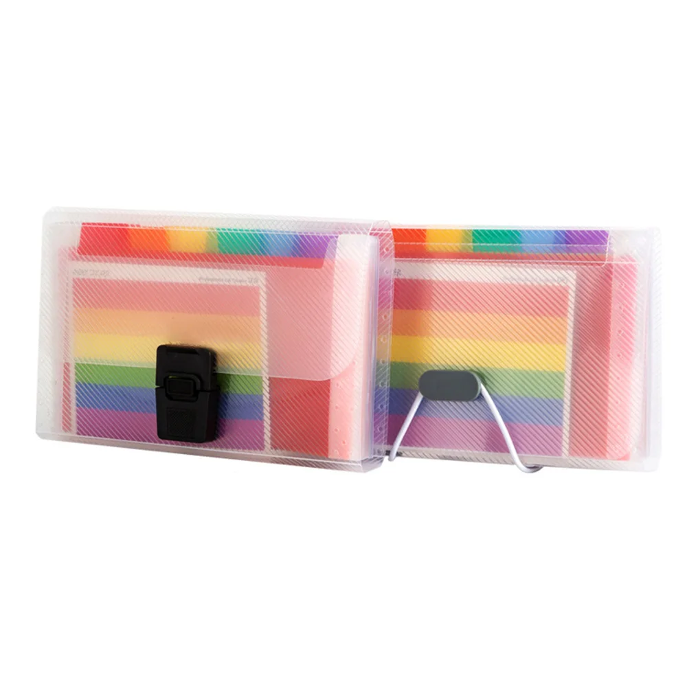 13 Grids A6 Document Bag Cute Rainbow Color Mini Bill Receipt File Pouch Folder Organizer Holder Office Supply | Канцтовары для