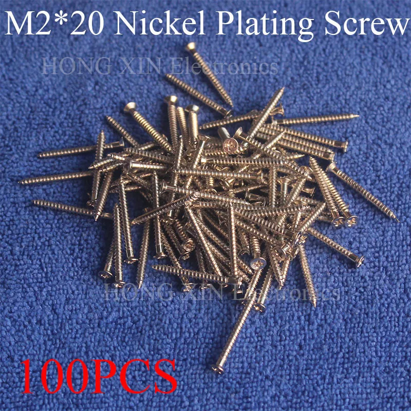 Плоские винты и болты м2 Phillip 100 шт. крепежи для никелированной машины M2X20 мм с