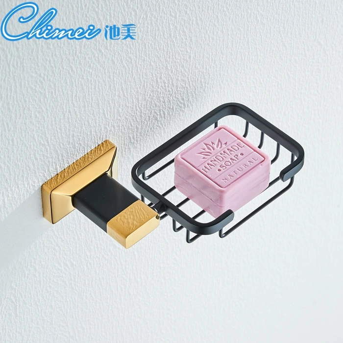 

Soap Dishes Black Antique Copper with Gold Base Soap Holder Soap Basket Bathroom Accessories Banheiro Bath Hardware Set Sj18