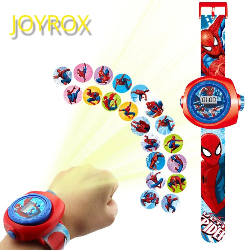 JOYROX принцесса Человек-паук детские часы проекция мультфильм шаблон Цифровые Детские часы для мальчиков девочек светодиодный дисплей часы Relogio