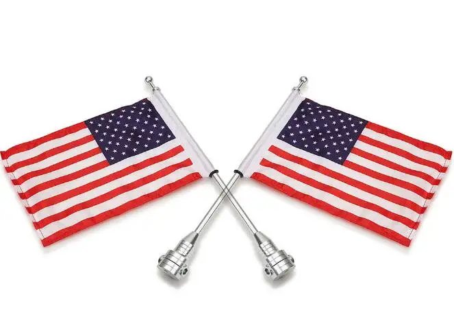 2 шт. мотоциклетный хромированный задний боковой флаг с флагом США для Harley