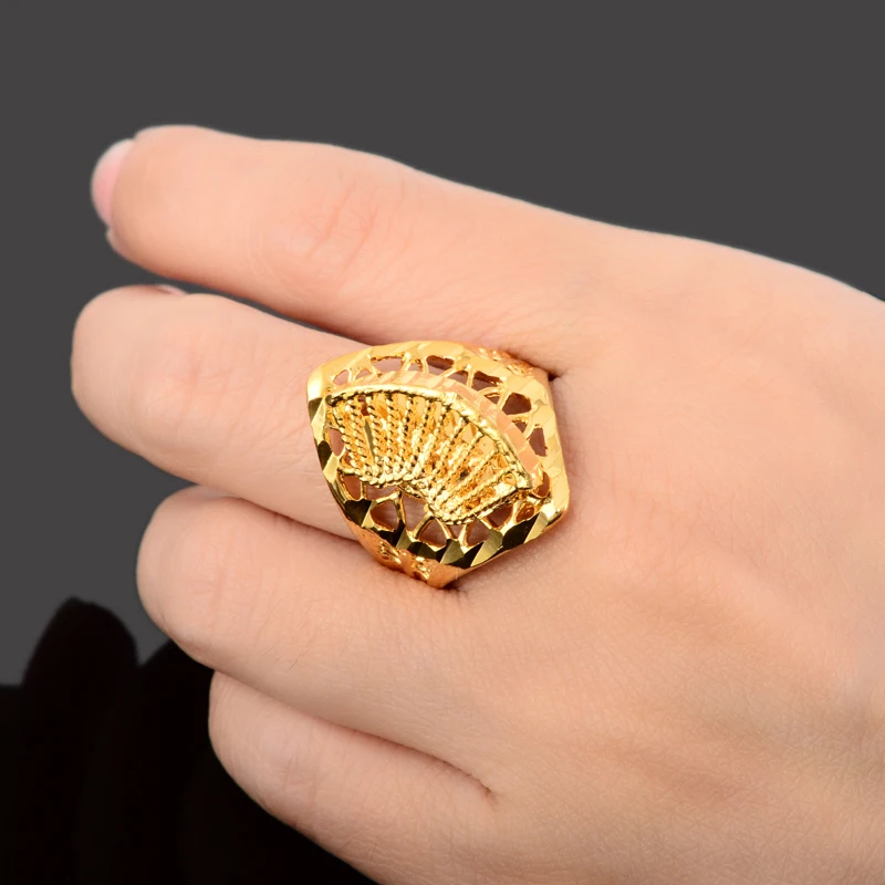 High Quality Brand Design Women Wedding Rings Yellow Filled Gold Jewelry Fashion Party Gift Anillos JR084 | Украшения и