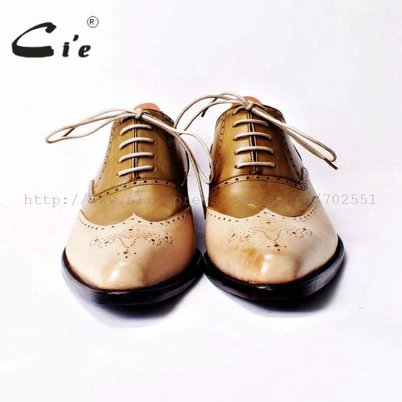 Cie на заказ ручная работа полные броги роспись подошва из натуральной телячьей