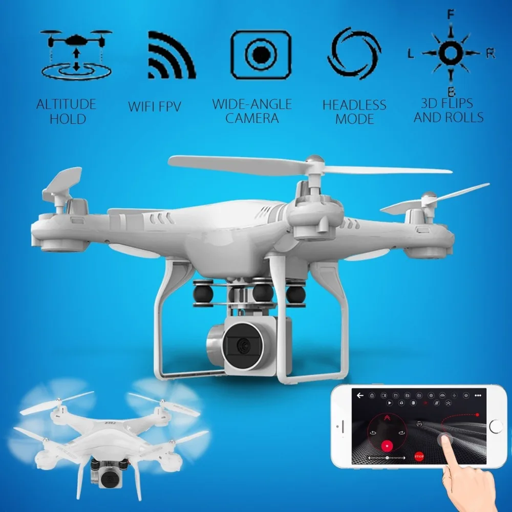 Lensoul Дрон 4 канала 2,4 ГГц 2MP HD камера светодиодный освещения 6-Axis Gyro 360 градусов Роллинг Квадрокоптер комплект высота удаленного Бла(беспилотный летательный аппарат