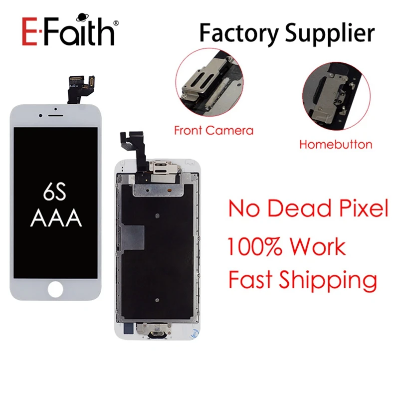 10 шт. AAA +++ качественный Полный комплект ЖК дисплей для iPhone 6s Кнопка возврата +
