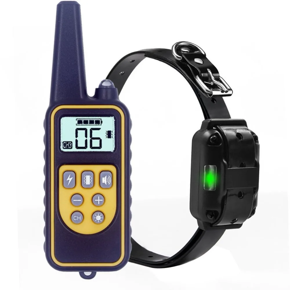 

Dog Training Collar 800M Remote Rechargeable And Waterproof Pet Trainer Tones Vibration And Electric Shock