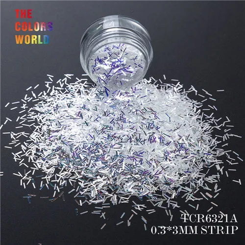 Strip Shape 50g TCT-162 белый с синим Ligh красочный переливчатая Радуга Блеск для дизайна ногтей украшения гель для ногтей Макияж ручной ремесла DIY принадлежности - Цвет: Strip Shape 50g