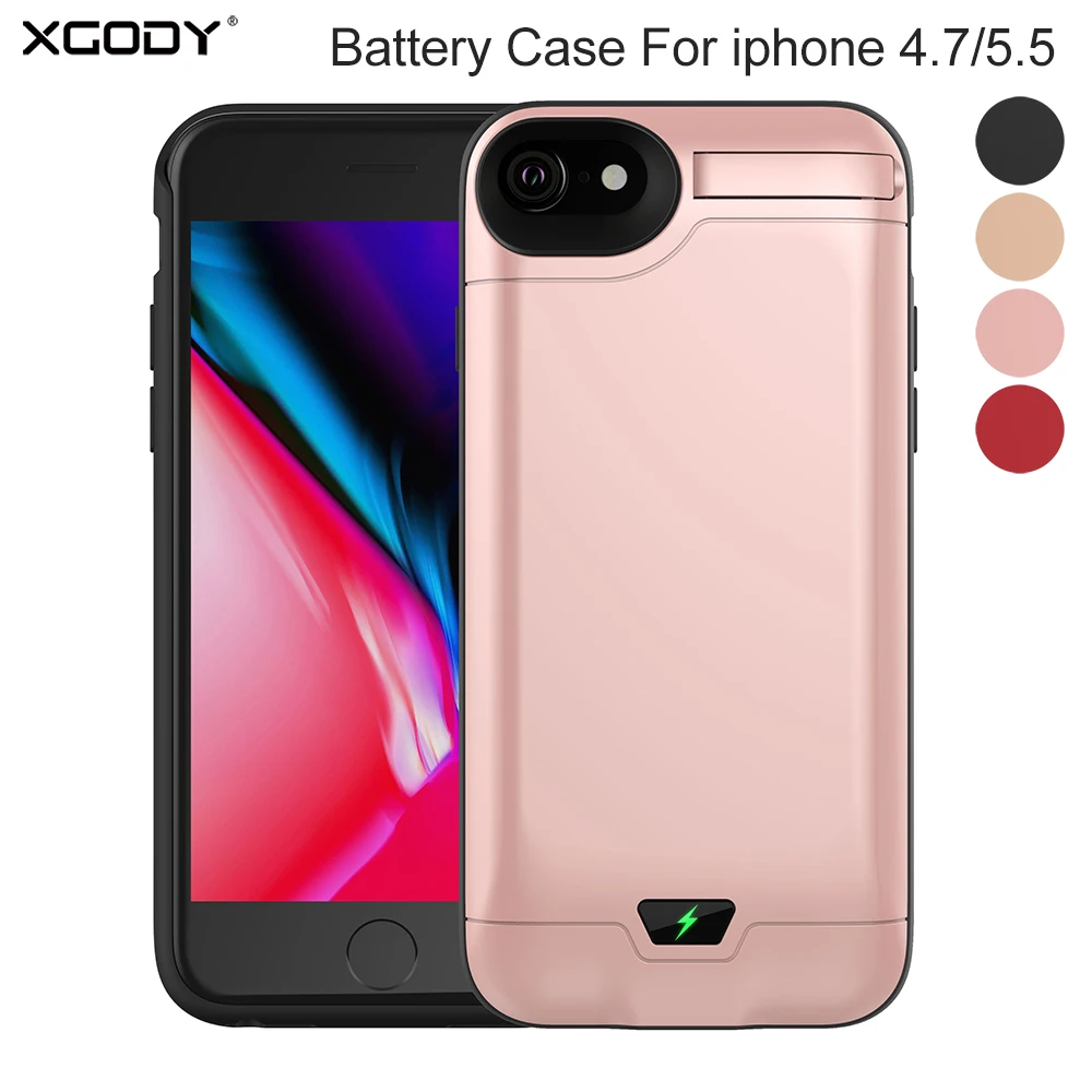 XGODY 8000 мАч супер мощный аккумулятор чехол для iphone 6 6s 7 8/Plus внешний смарт зарядное