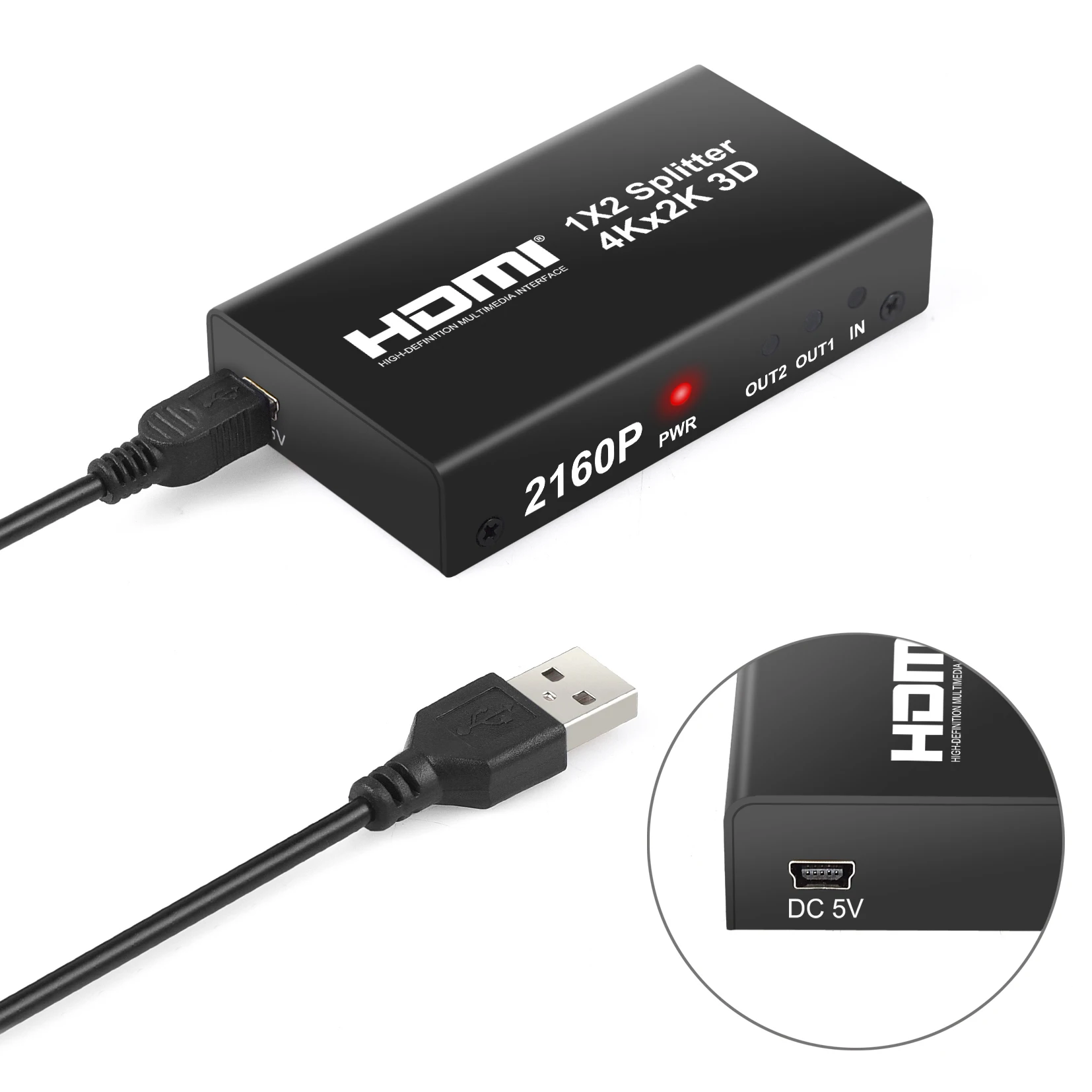 Разветвитель eSYNiC 1 в 2 HDMI 24 бит 1X2 для DVD-плеера ноутбука PS3 PS4 XBOX HDTV Поддержка Dolby-trueHD