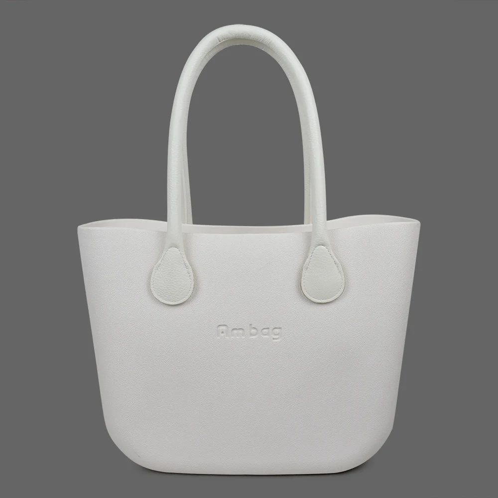 white AMbag Obag, стильная Водонепроницаемая классическая женская сумка Ambag, сделай сам, EVA, с подкладкой, цветные ручки из искусственной кожи - Цвет: white