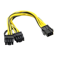 cy pci e pci express atx 6pin male to dual 6pin 8pin female video card extension splitter power cable
