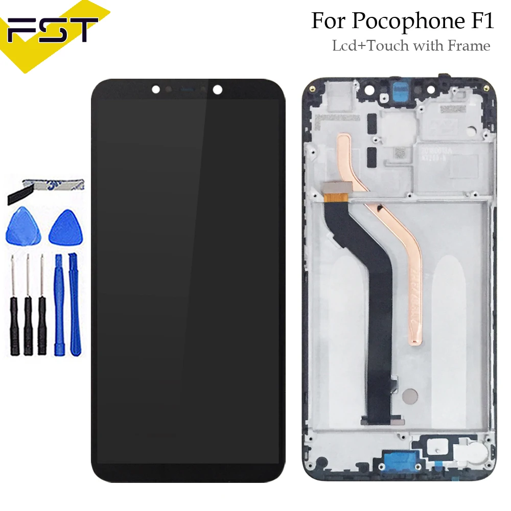 Для XiaoMi Pocophone F1 ЖК дисплей + сенсорный экран в сборе с рамкой запасные части