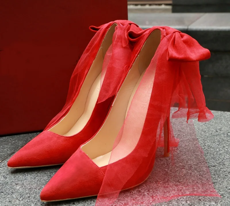 Женские свадебные туфли-лодочки красные туфли на высоком каблуке-шпильке с