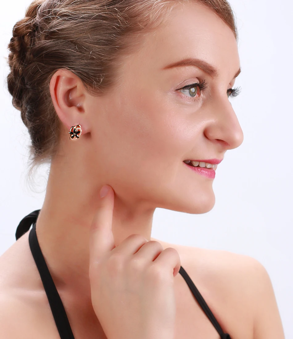 ORSA JEWELS роскошные золотые женские серьги-гвоздики 4 цвета в форме цветка AAA кубический циркон доступны вечерние ювелирные изделия OME57