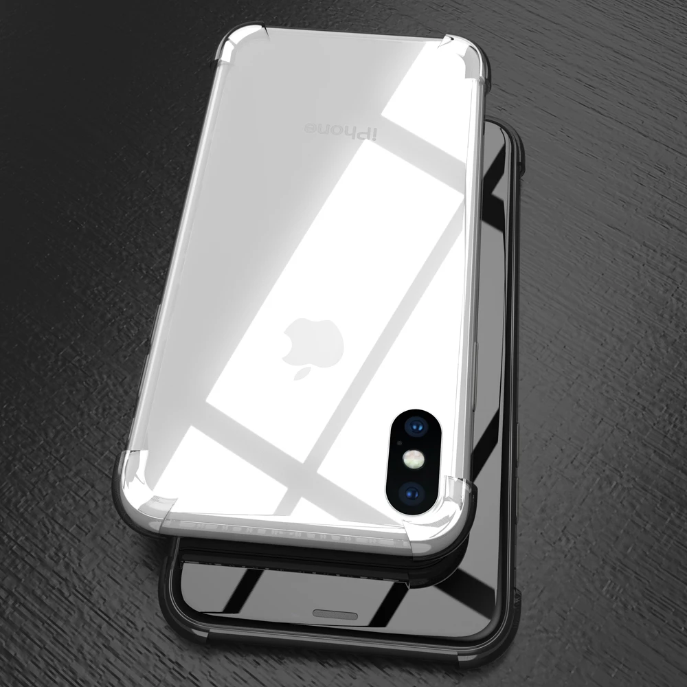 Original Clear Shockproof Silicone TPU Transparent Phone Case Fundas Coque For iphone 7 7Plus 6 S 6S 6Plus 8 8PLUS X 5S Xs |