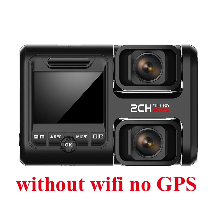 Автомобильный видеорегистратор Zuczug с Wi-Fi, встроенный gps, две камеры, full hd 1080 P, для сиденья/переднего, двойной, 170 градусов, Novatek 96663, видеорегистратор - Название цвета: no gps wifi