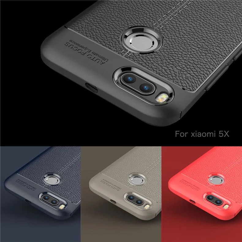 iboann Luxury Soft Silicon Litchi Striae Leather tpu Case for xiaomi mi 5x phone Protection cases cover 5X |
