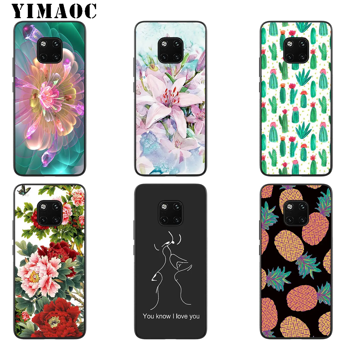YIMAOC красота пиона цветы Жесткий Мягкий силиконовый чехол для телефона Huawei Mate 30 20