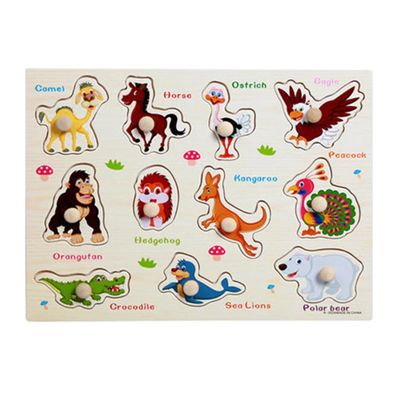 Montessori Baby wooden Toys kids wooden puzzle toys sorters for children wood game for children 3 years Hand Grab Board Set