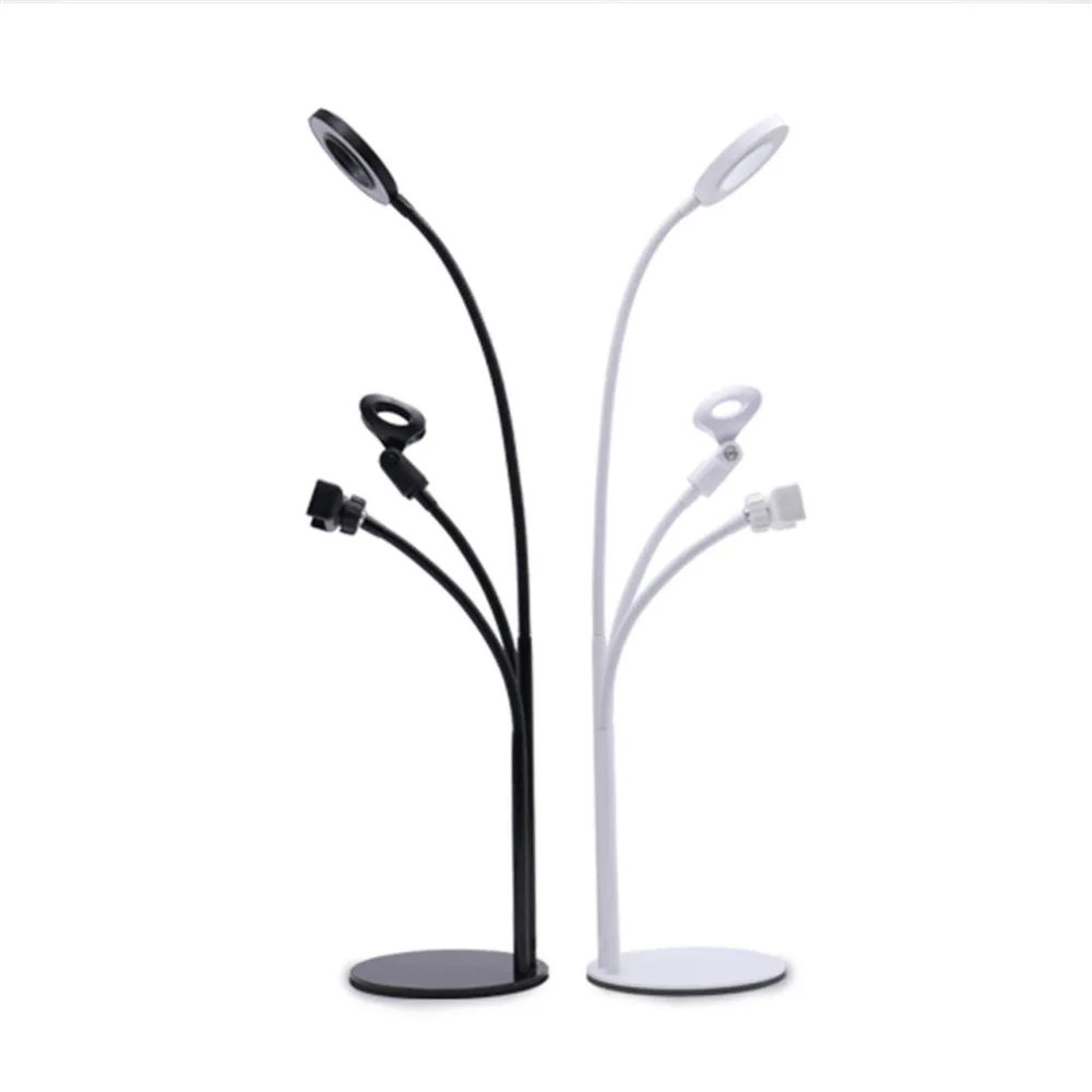 Светодиодная кольцевая лампа для селфи в фотостудии с подставкой мобильного