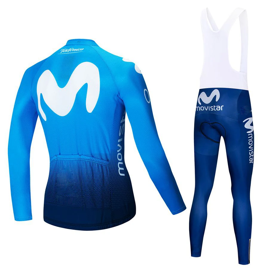 Movistar Team, комплект из Джерси с длинным рукавом для велоспорта, комбинезон, ropa ciclismo, одежда для велоспорта, MTB велосипед, Джерси, Униформа, мужская одежда