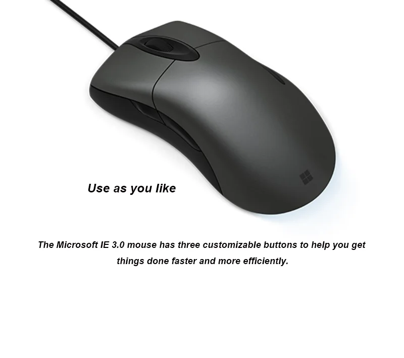 Проводная мышь microsoft IE3.0 FPS с технологией Bluetrack 3200 dpi для настольного ПК