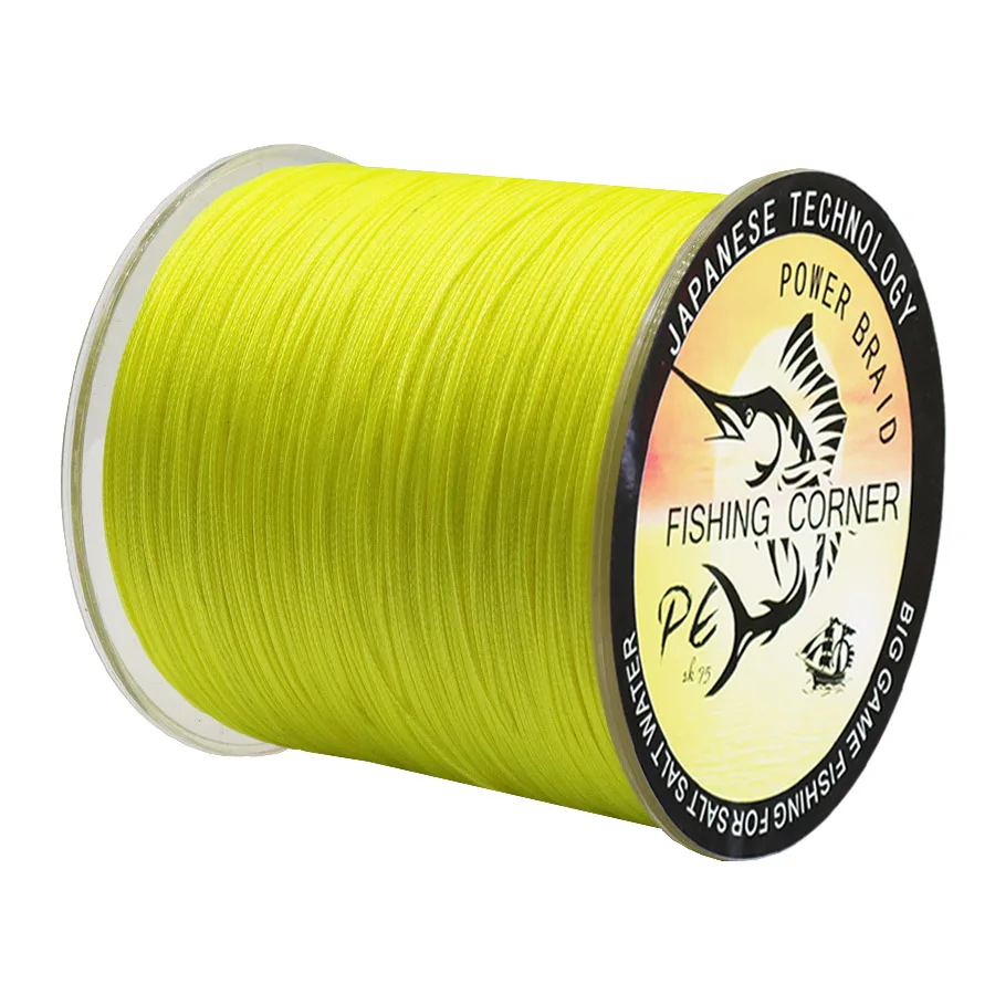 Yellow 16 нитей 300 м плетеная леска многоцветная супер мощная японская многонитевая PE плетеная леска морская/Пресноводная - Цвет: Yellow