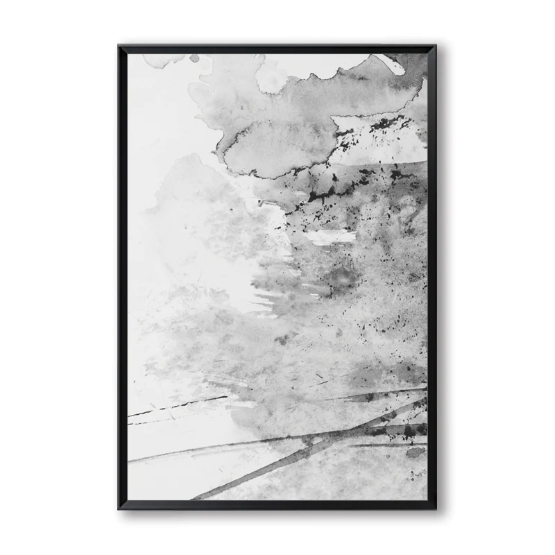 Абстрактная картина А4 брызги желтых серых и розовых чернил Художественная