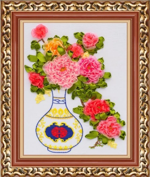 

3D Набор для вышивки лентами, 40x50 см, набор для рукоделия, рукоделия, Ручное шитье, домашний декор