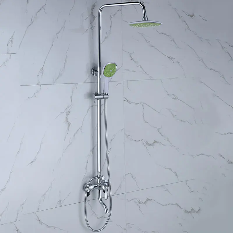 Смеситель для ванной комнаты Apple green хромированный латунный Настенный комплект