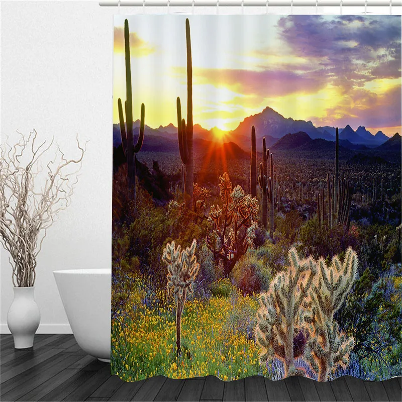 Любая карта пользовательский пейзаж занавеска для душа спальня домашнее