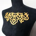 Золотые Цветочные Аппликации, вышитые патчи, приклеивающиеся значки, полые этнические традиции для одежды, украшение для рукоделия