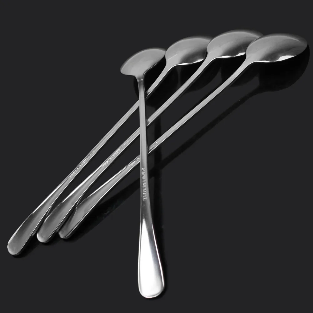 4 шт. кофейные ложки с длинной ручкой из нержавеющей стали|coffee spoon|coffee tea spoonlong handled